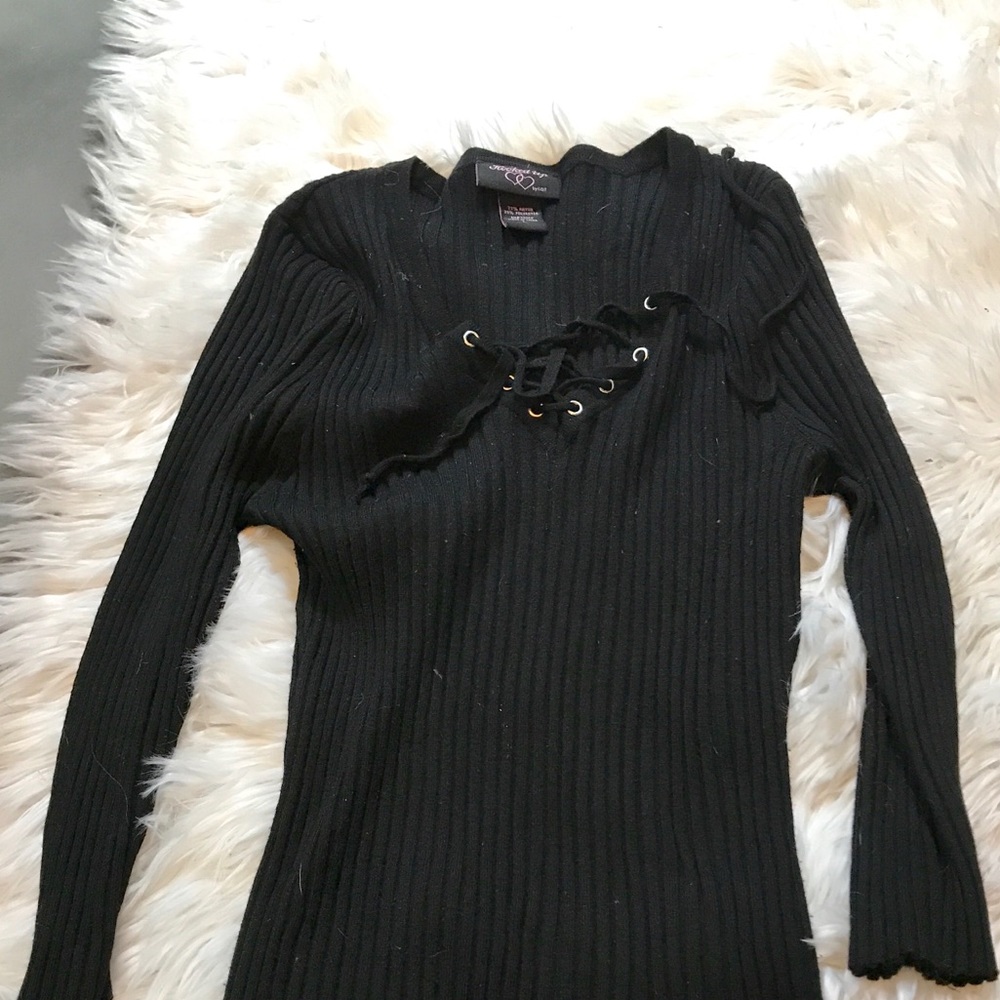 Lace up sweater